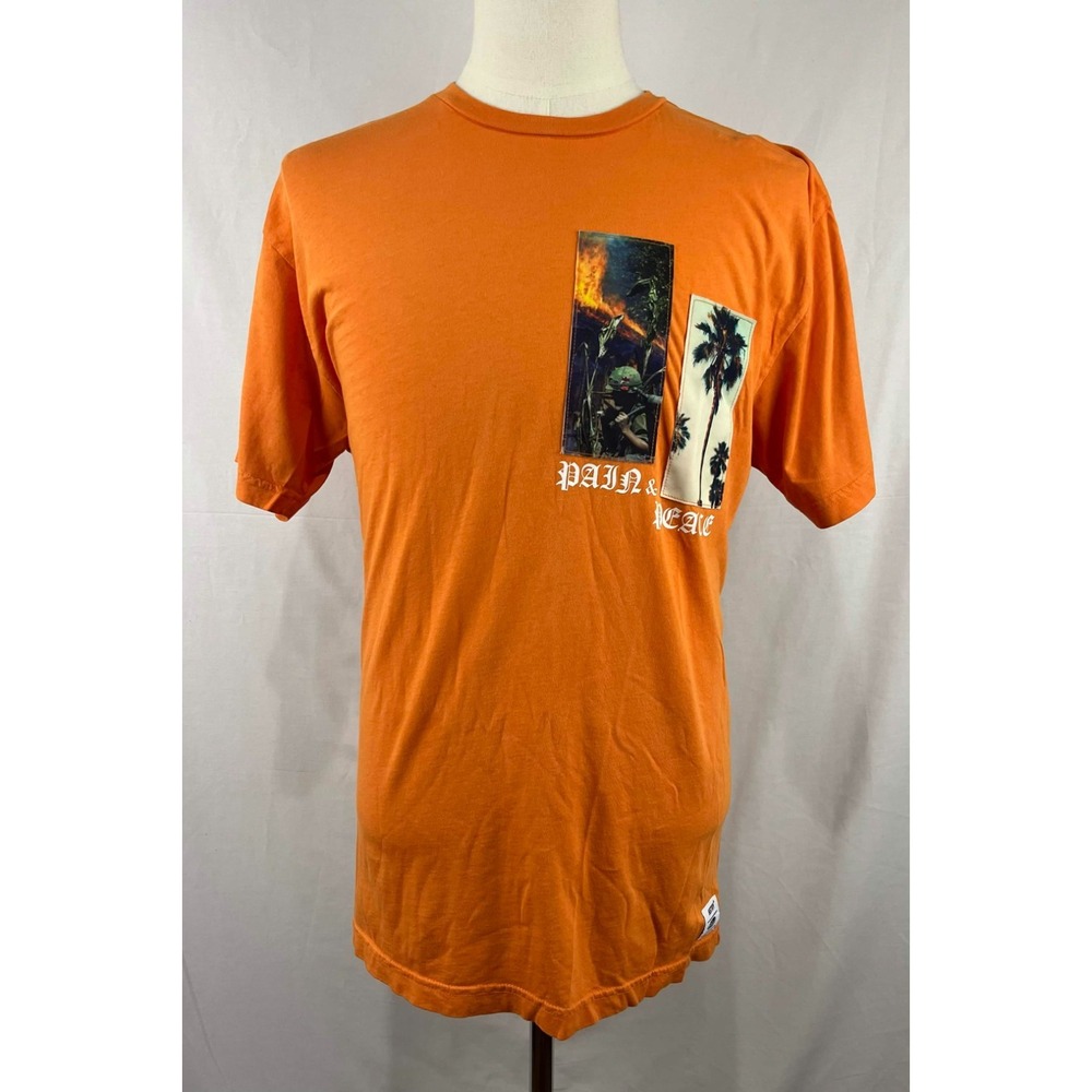 GUC HSTRY by Nas Orange Pain & Peace Graphic T Shirt Streetwear Mens Size XL